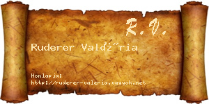 Ruderer Valéria névjegykártya